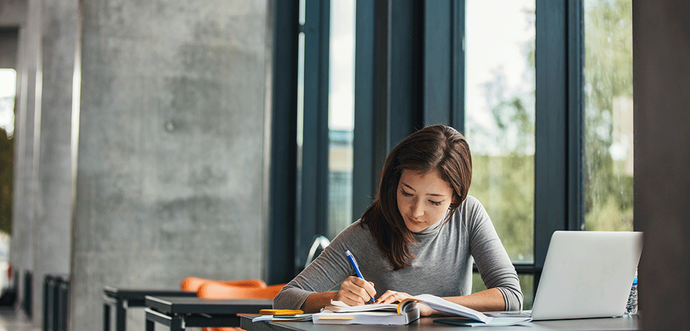 Woman studying